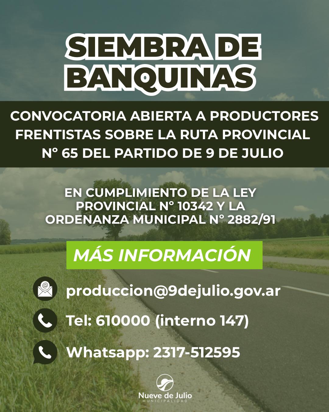 CONVOCAN A PRODUCTORES FRENTISTAS PARA LA SIEMBRA DE BANQUINAS 